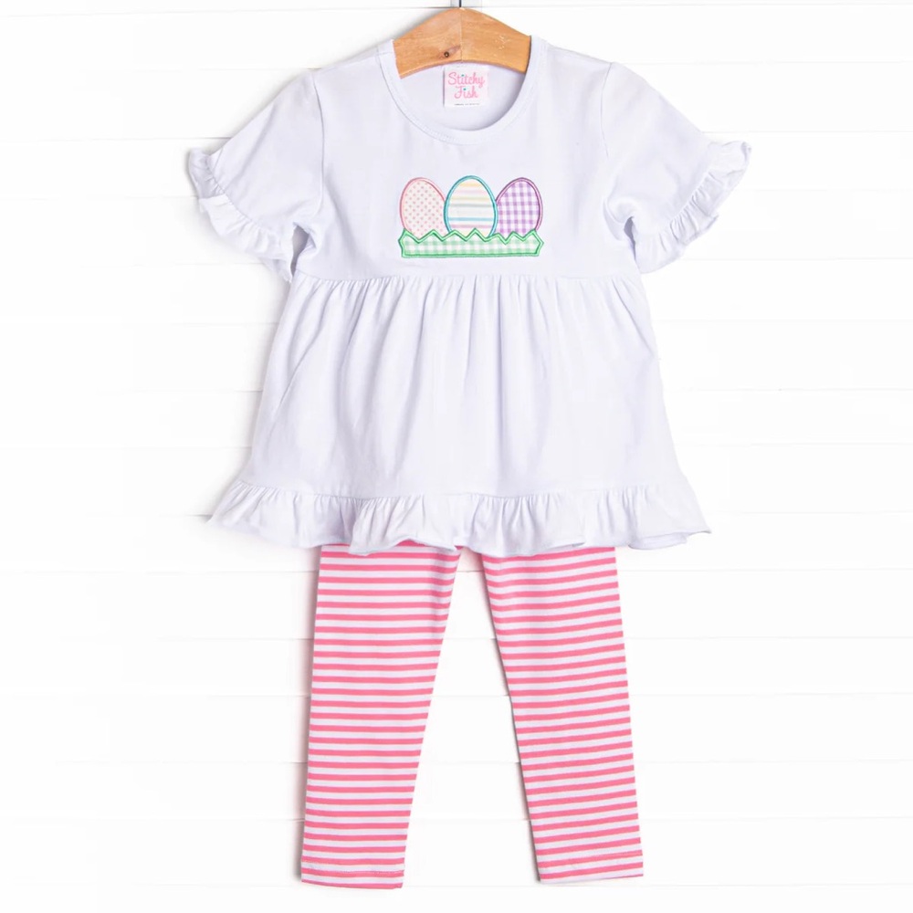 Stitchy Fish Egg-cellent Easter Applique Legging Set (12-18 months)